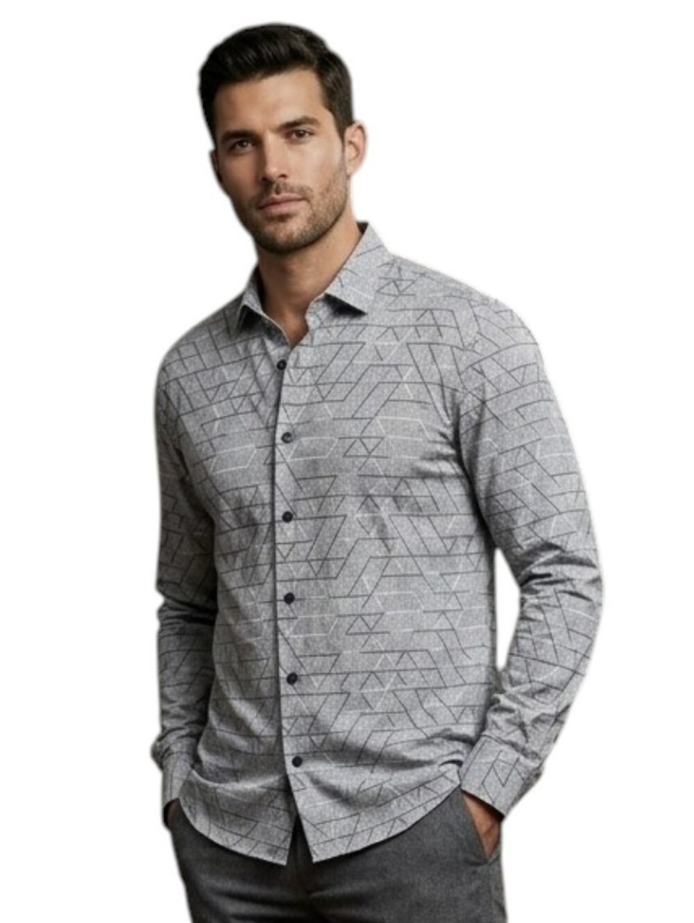 ALFANI Men's Shirt XL 100% Cotton Button Down